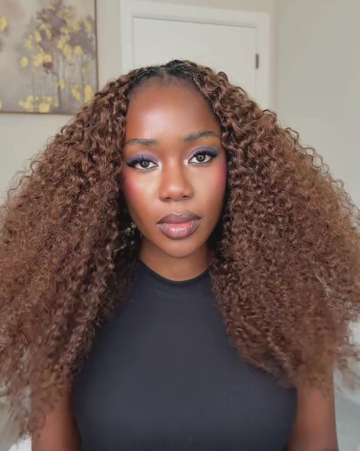 eullair #4 Chocolate Brown Burmese Curly Crochet Hair Lightweight Defined Curl Pattern Natural Look