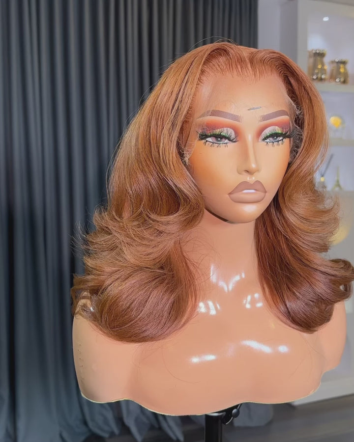 eullair Brown Colored Glueless Lace Front Wigs Loose Wave Wavy 13x4 Lace Frontal Human Hair Wigs Brazilian Virgin Hair Body Wave Lace Wig