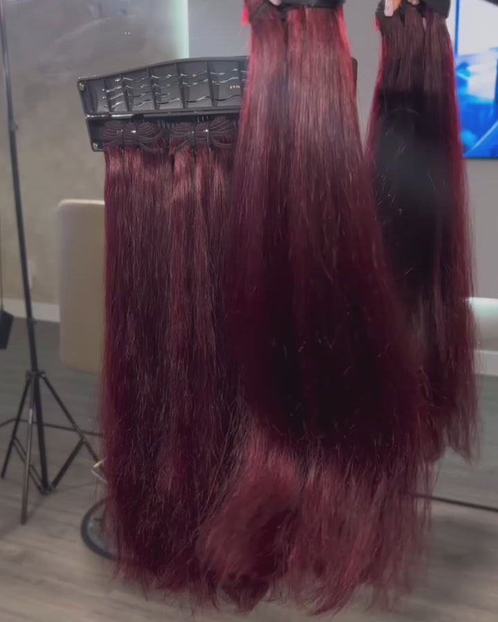 eullair 15A 99J Body Wave Burgundy Red Human Hair Bundles Virgin Unprocessed Raw 100% Human Hair Extensions