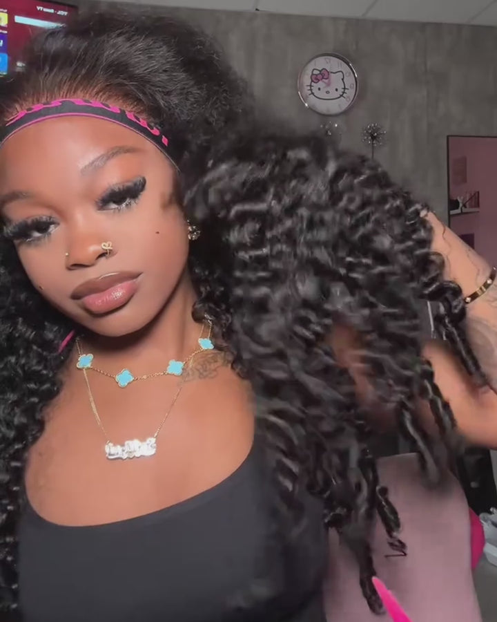 eullair Super Double Drawn Wigs Paring Max 6X4 13X4 Burmese Curl Glueless Wigs 250% Density Drawstring Wig