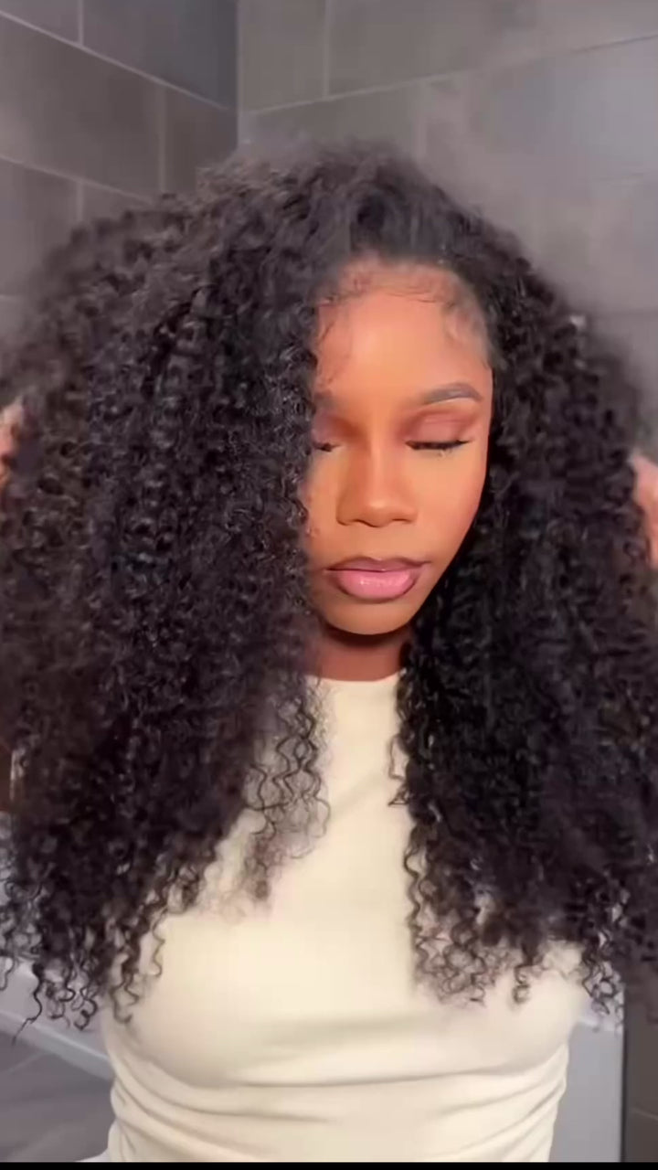 eullair Kinky Curly Clip in Hair Extensions 100% Real Remy Human Hair Extension for Black Women Natural Color 8PCS per Set With 20 Clips Double Weft 120gram