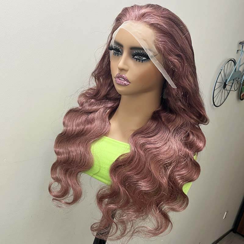TikTok Hair Inspiration| eullair Rose Milk Tea Colored Body Wave Lace Frontal Wig Light Flaxen Brown Straight Human Hair Wigs For Black Girl