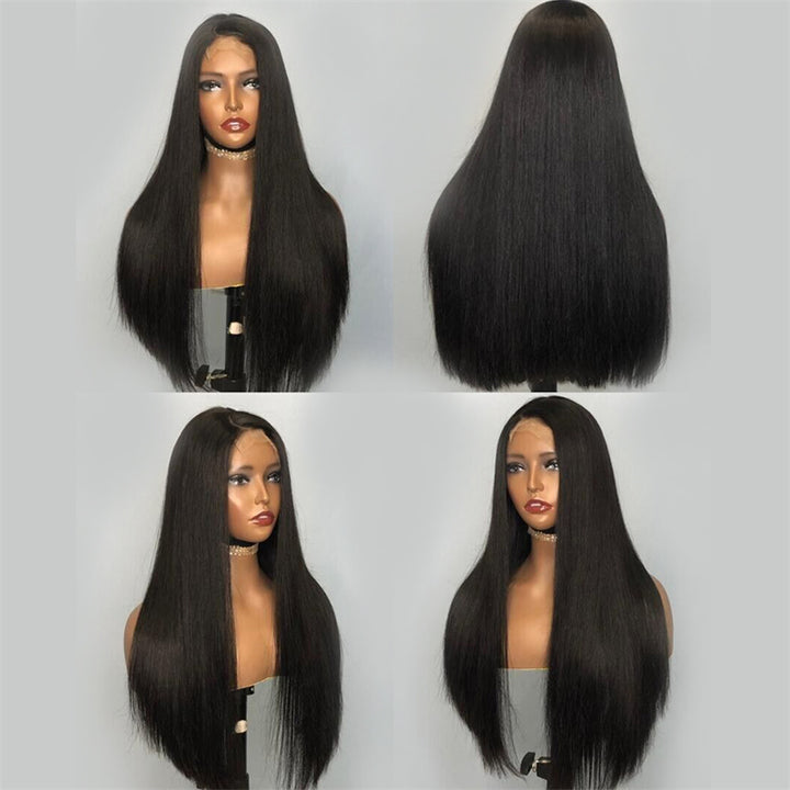 $229 Flash Sale | eullair Super Double Drawn Bone Straight 13x4 Lace Frontal Wig 250 Density22inch Full Ends