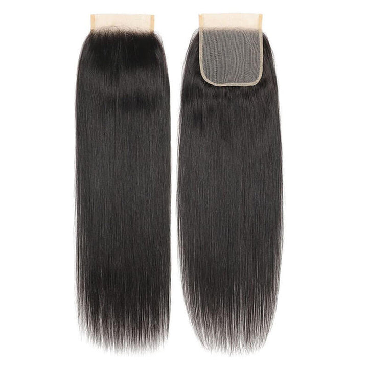 eullair Straight Hair Bundles With Closure 3/4 PCS With 4x4 5x5 6x6 HD Lace Closure