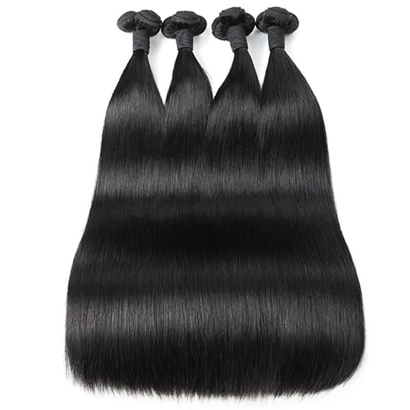 eullair Straight Hair Bundles With Closure 3/4 PCS With 4x4 5x5 6x6 HD Lace Closure