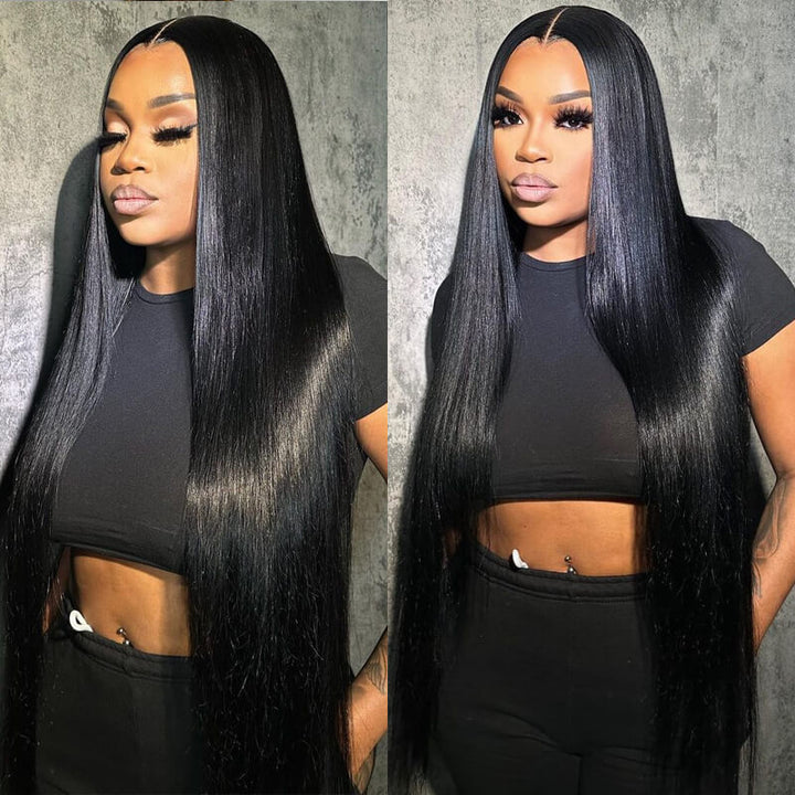 eullair Straight Human Hair Wigs 13x4 Transparent Frontal Wig | Undetectable Lace