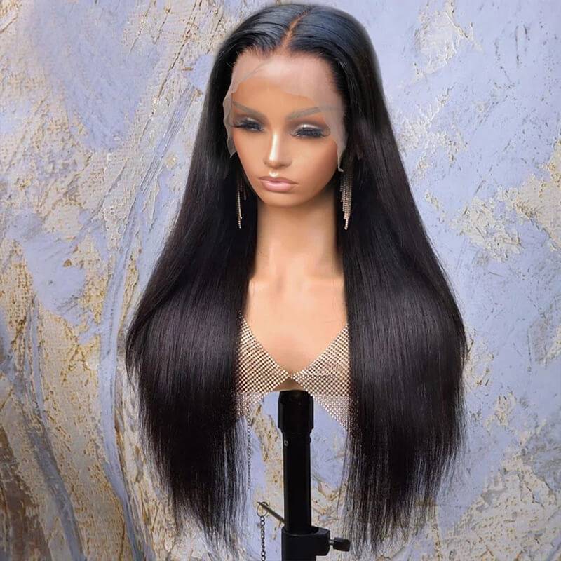 eullair Straight Human Hair Wigs 13x4 Transparent Frontal Wig | Undetectable Lace