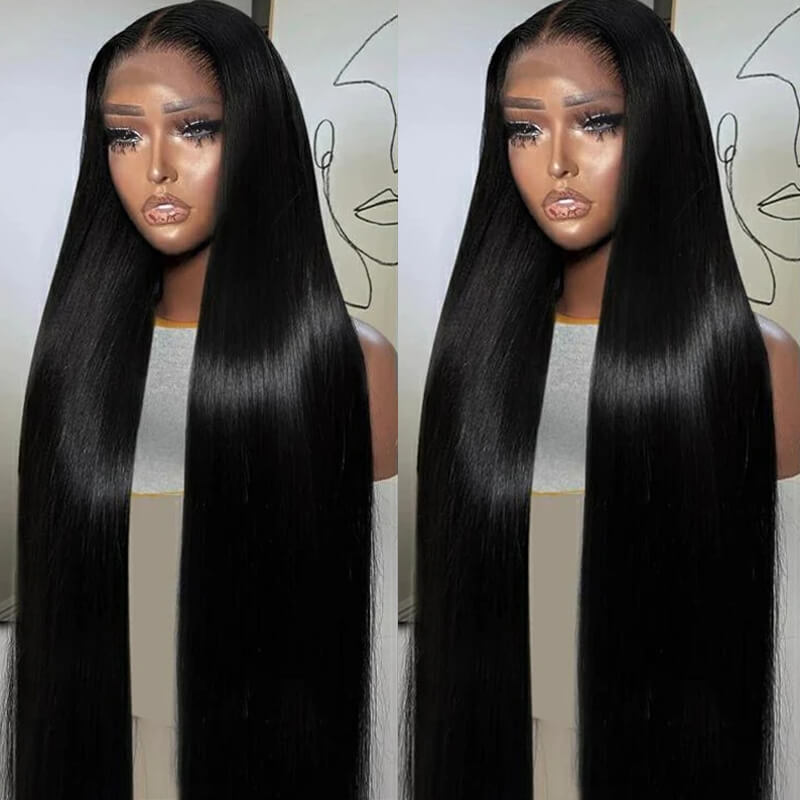 eullair Straight Human Hair Wigs 13x4 Transparent Frontal Wig | Undetectable Lace