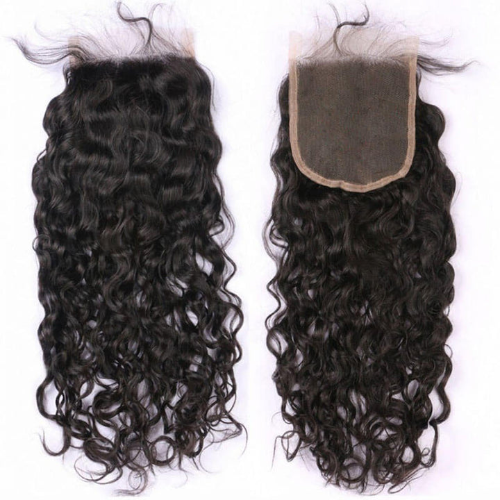 eullair Water Wave Bundles With Closure 3/4 PCS With 4x4 5x5 6x6 HD Lace Closure