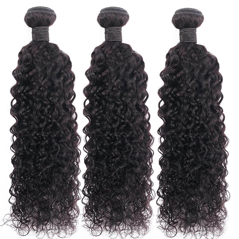 eullair Water Wave Human Hair Bundles Deal 10A Human Virgin Hair 3/4 Bundles