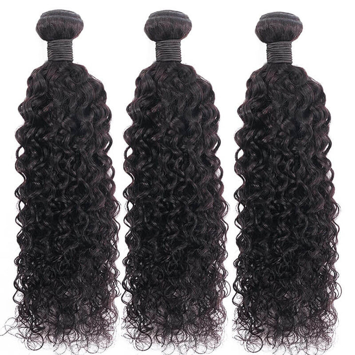 eullair Water Wave Bundles With Closure 3/4 PCS With 4x4 5x5 6x6 HD Lace Closure