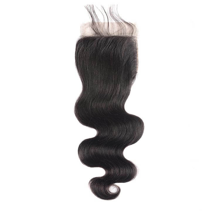 1 Piece Virgin Human Hair 4x4 5x5 Lace Closure Natural Black 16-20 Inches-Natural Color #1B-eullair- Human Virgin Hair-eullair- Human Virgin Hair
