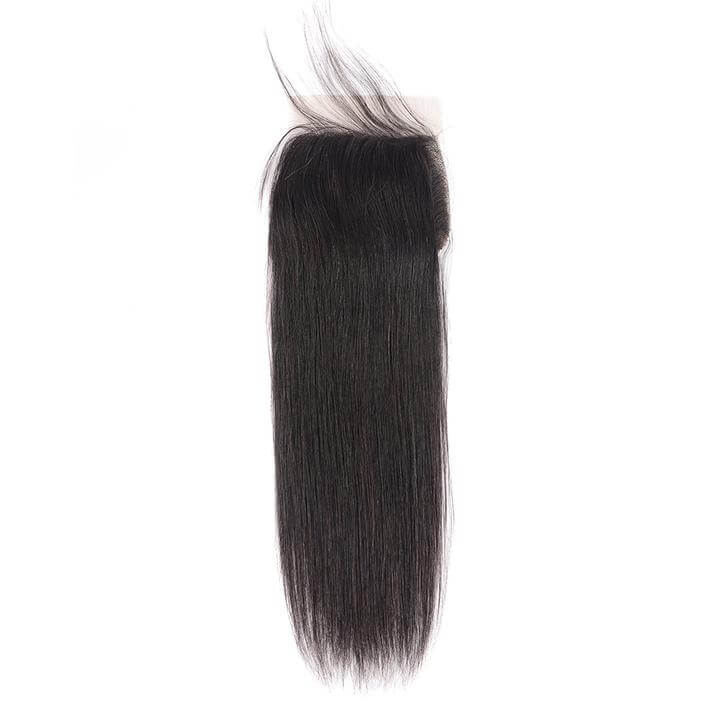 1 Piece Virgin Human Hair 4x4 5x5 Lace Closure Natural Black 16-20 Inches-Natural Color #1B-eullair- Human Virgin Hair-eullair- Human Virgin Hair