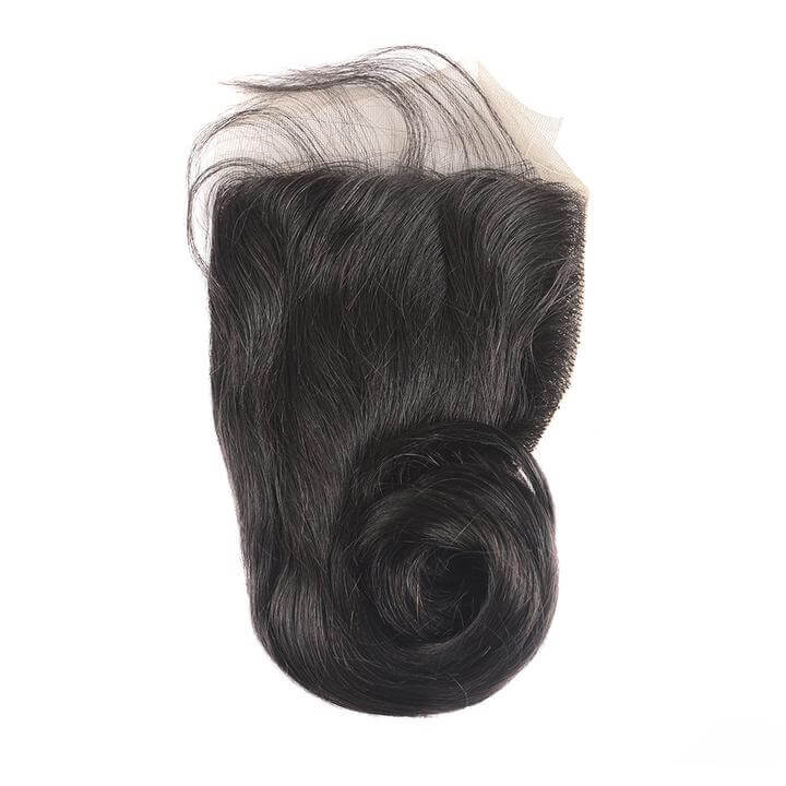 1 Piece Virgin Human Hair 4x4 5x5 Lace Closure Natural Black 16-20 Inches-Natural Color #1B-eullair- Human Virgin Hair-eullair- Human Virgin Hair
