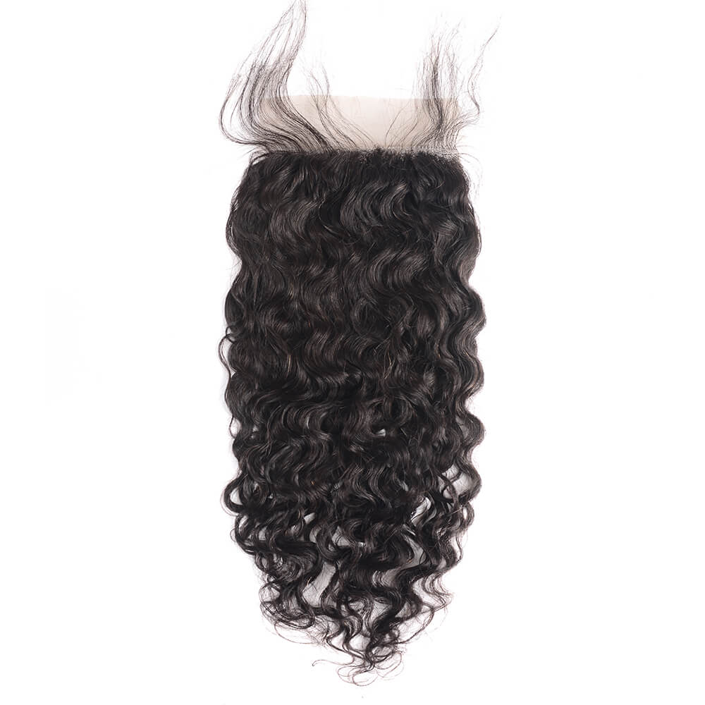 1 Piece Virgin Human Hair 4x4 5x5 Lace Closure Natural Black 16-20 Inches-Natural Color #1B-eullair- Human Virgin Hair-eullair- Human Virgin Hair