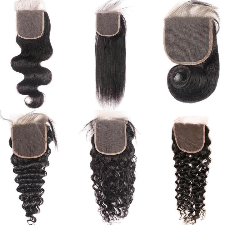 1 Piece Virgin Human Hair 4x4 5x5 Lace Closure Natural Black 16-20 Inches-Natural Color #1B-eullair- Human Virgin Hair-16inch-Body Wave-4x4 Closure-eullair- Human Virgin Hair