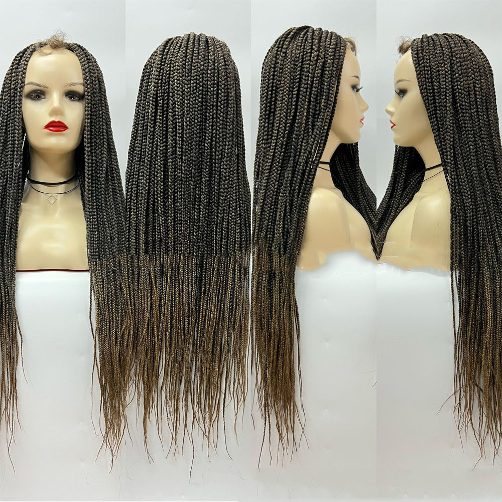 Marita-Knotless Box Braids Wigs With Baby Hair Full Lace Front Synthetic Braiding Wig For Female
