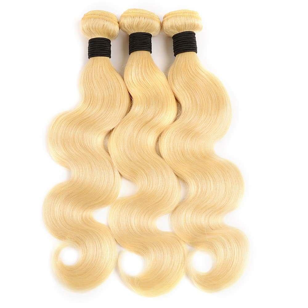 613 Blonde Body Wave Hair Bundles Blonde Human Virgin Hair 3/4 Bundles Deal-613 Hair-eullair- Human Virgin Hair-eullair- Human Virgin Hair