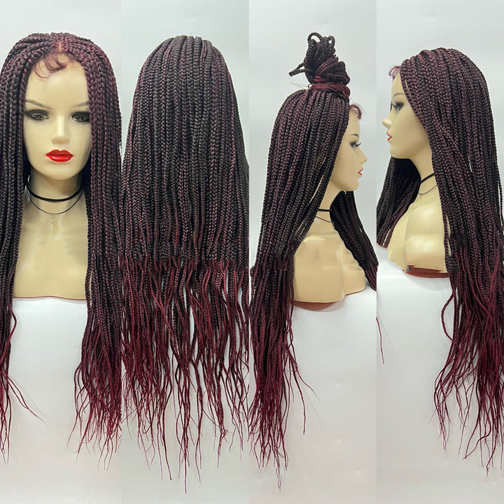 Marita-Knotless Box Braids Wigs With Baby Hair Full Lace Front Synthetic Braiding Wig For Female