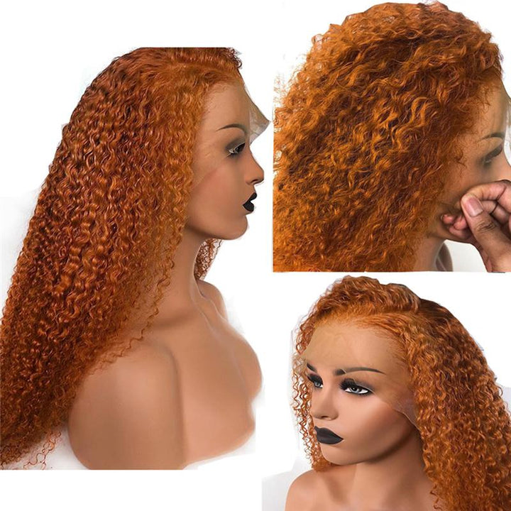 Be Fabulous! eullair Ombre Orange Ginger 30HL HD Lace Front Wig | Copper Hair Color-Human Hair Wigs-eullair-eullair- Human Virgin Hair