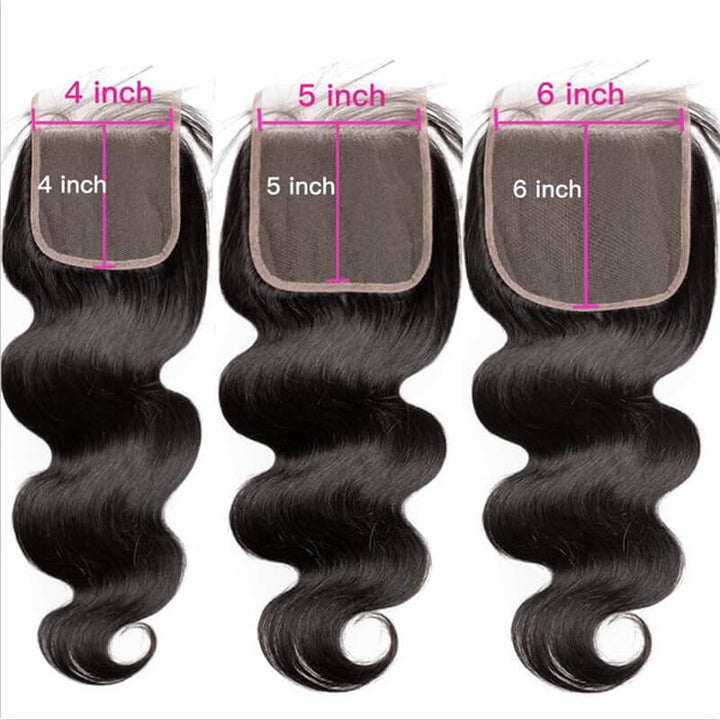 eullair Body Wave Bundles With Closure 3/4 PCS With 4x4 5x5 6x6 HD Lace Closure