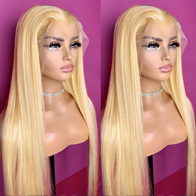 eullair #613 Blonde Straight Lace Frontal Wig Dye Friendly Transparent Lace | Blonde Baddie