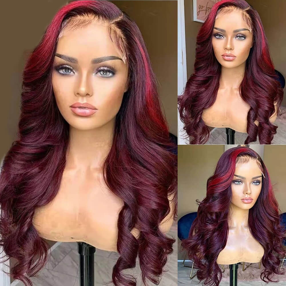 Skunk Stripe Wig Collection| eullair Must Have Gorgeous Colored Highlight Lace Frontal Wig