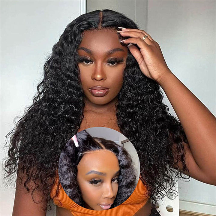 eullair Wear Go Glueless Wig Water Wave 6x4 5x5 HD Lace Closure Wigs Pre Cut Lace For Women Beginner Friendly Human Hair Natural Hairline