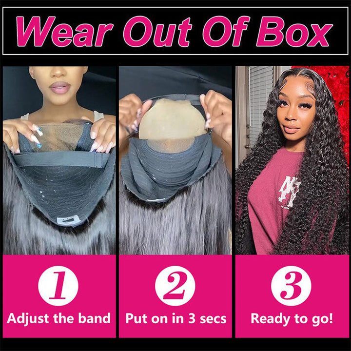 eullair Wear Go Glueless Wig Water Wave 6x4 5x5 HD Lace Closure Wigs Pre Cut Lace For Women Beginner Friendly Human Hair Natural Hairline