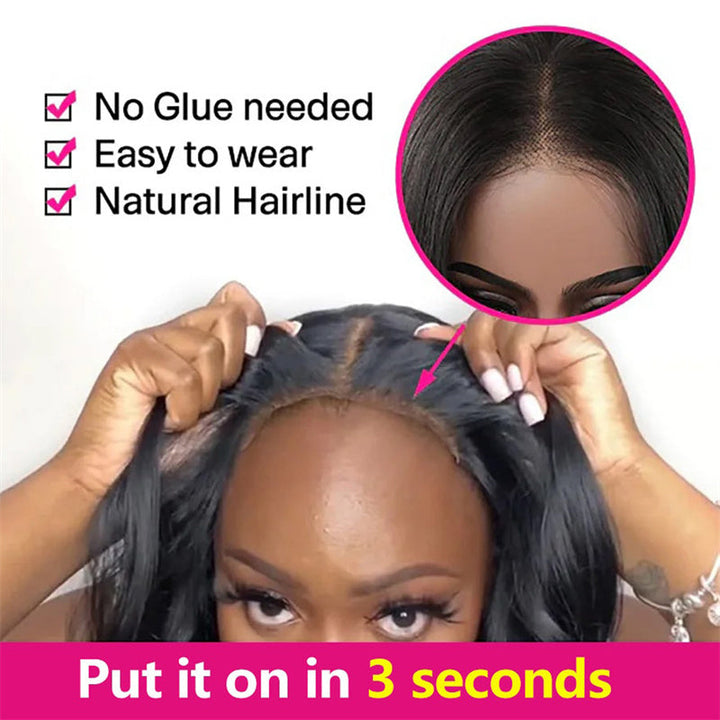 eullair Wear Go Glueless Wig Body Wave 6x4 5x5 Lace Wig Pre Cut Lace Beginner Friendly Pre Plucked Hairline 3D Elastic Dome Cap