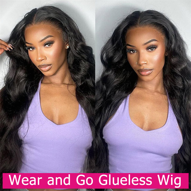 eullair Wear Go Glueless Wig Body Wave 6x4 5x5 Lace Wig Pre Cut Lace Beginner Friendly Pre Plucked Hairline 3D Elastic Dome Cap
