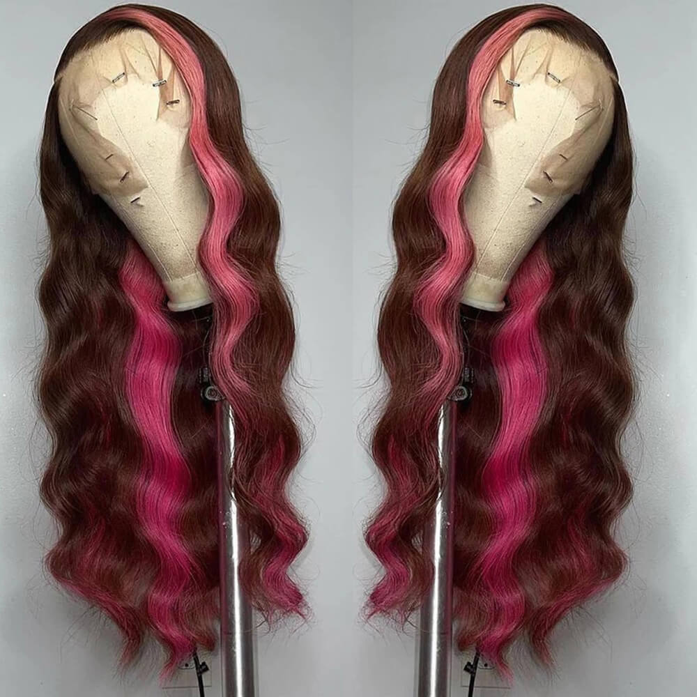 Skunk Stripe Wig Collection| eullair Must Have Gorgeous Colored Highlight Lace Frontal Wig
