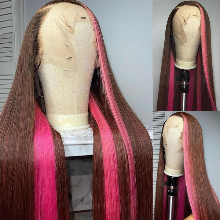 Skunk Stripe Wig Collection| eullair Must Have Gorgeous Colored Highlight Lace Frontal Wig