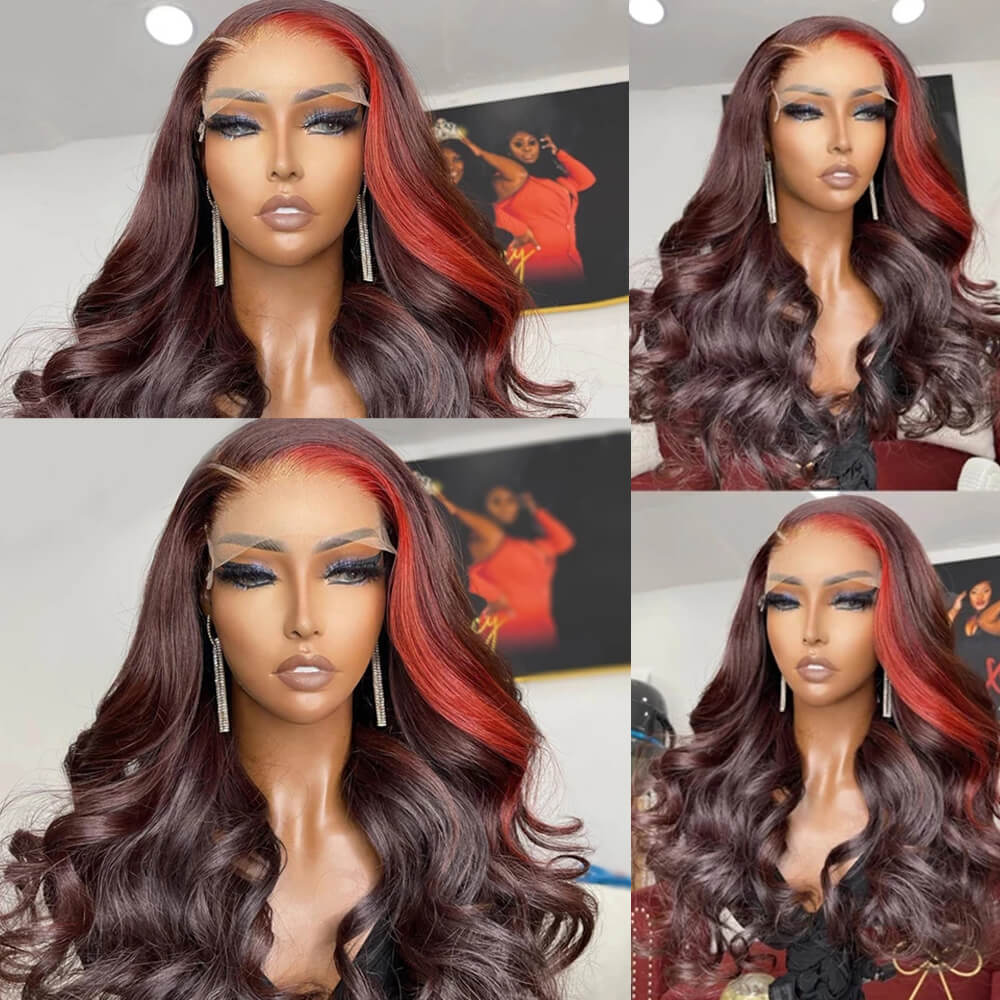 Skunk Stripe Wig Collection| eullair Must Have Gorgeous Colored Highlight Lace Frontal Wig