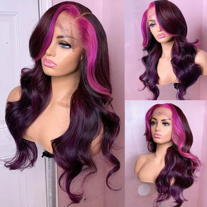 Skunk Stripe Wig Collection| eullair Must Have Gorgeous Colored Highlight Lace Frontal Wig