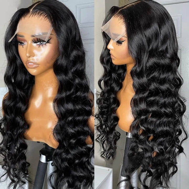 Vintage Style Romantic Realistic Look | eullair Transparent Lace Front Wig Loose Deep Wave Human Hair Wigs