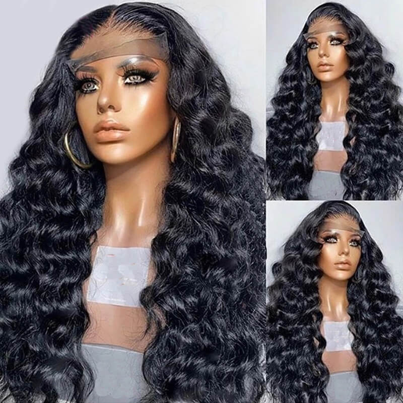 Realistic Look | eullair Transparent Lace Front Wig Loose Deep Wave Human Hair Wigs