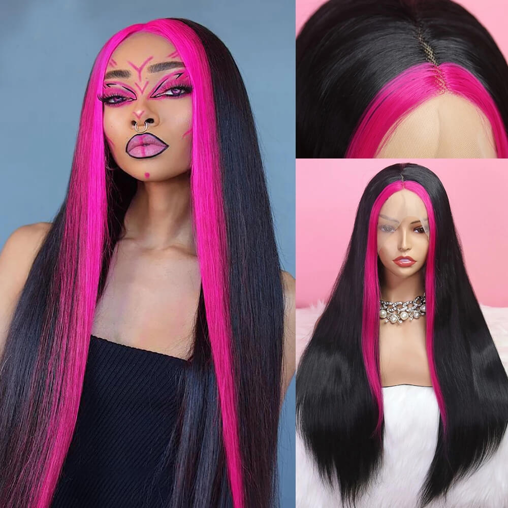 Skunk Stripe Wig Collection| eullair Must Have Gorgeous Colored Highlight Lace Frontal Wig