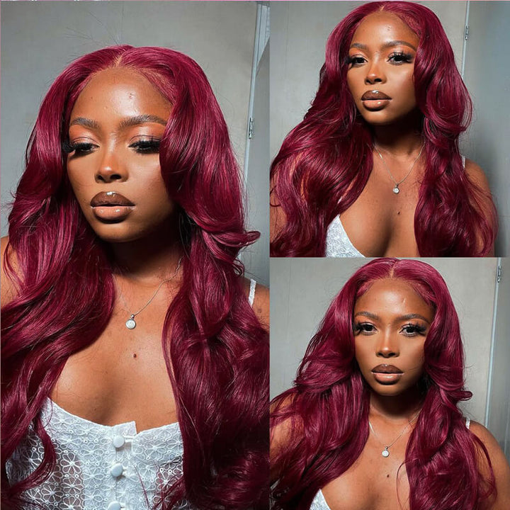 Gorgeous! eullair Glueless #99J 13x4 Colored Lace Front Wig | Burgundy Bombshell