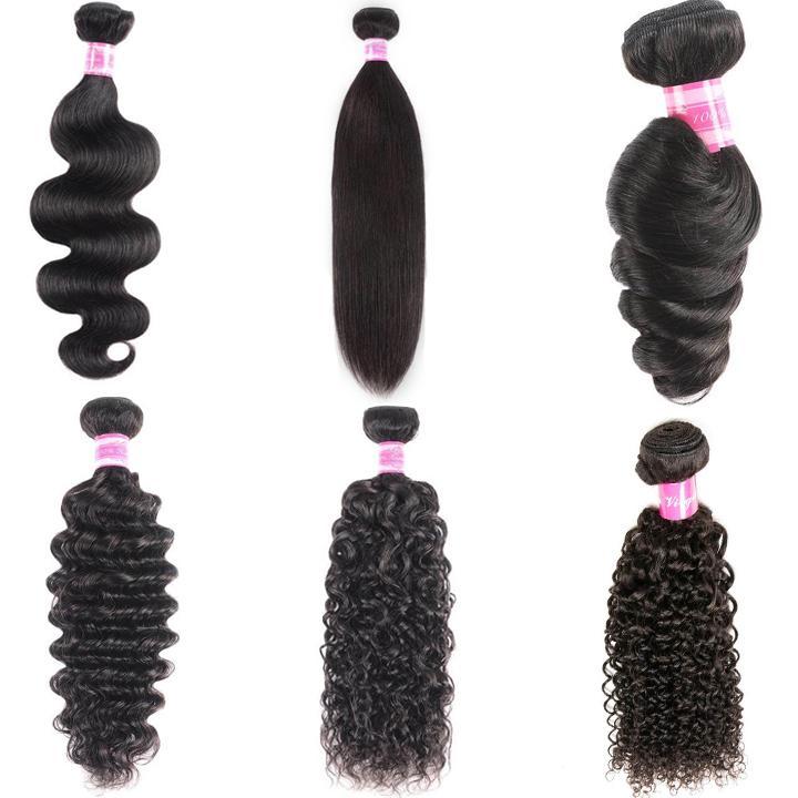 Natural Black Good Quality Human Hair Bundles 1 Piece 12-32 Inches All Textures-Natural Color #1B-eullair- Human Virgin Hair-12inch-Body Wave-Natural Black-eullair- Human Virgin Hair
