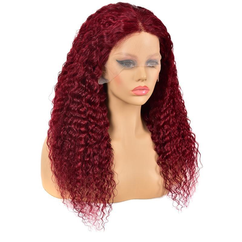 Unbelievable! eullair Hottest Burgundy Deep Wave Lace Front Wig | Perfection Y'all-Human Hair Wigs-eullair-eullair- Human Virgin Hair